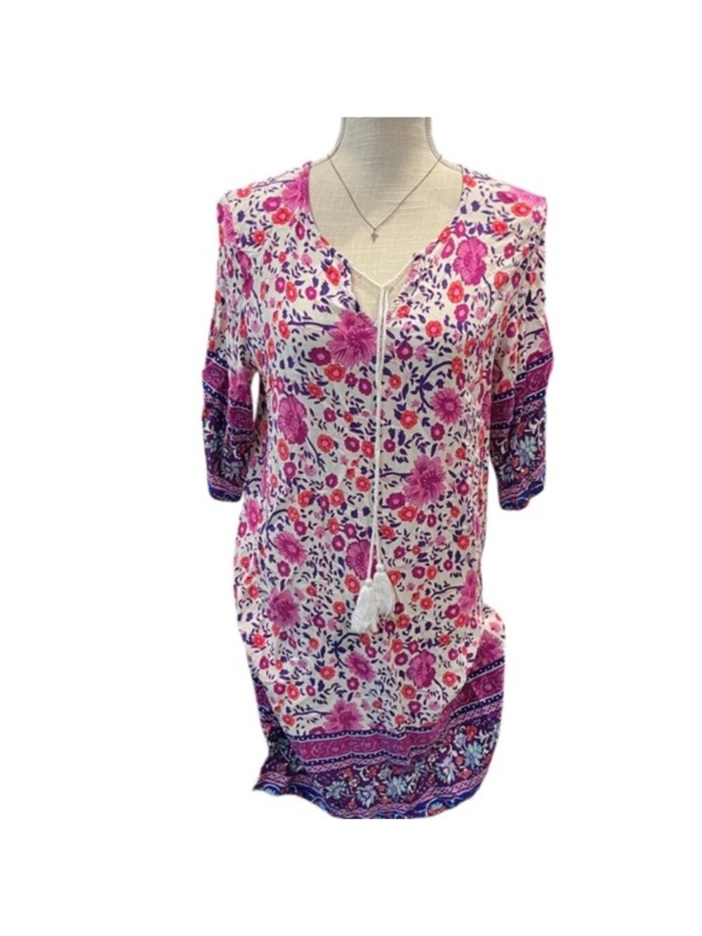 Alife Pink and Purple Floral Tunic